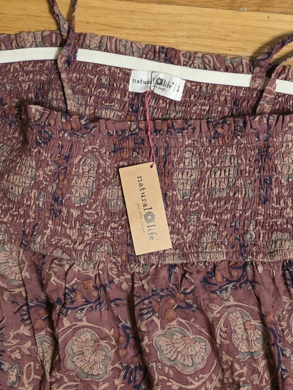 NATURAL LIFE New With Tags XL Convertible Mauve Floral Boho Maxi Skirt Dress - Picture 2 of 11